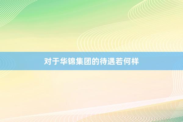 对于华锦集团的待遇若何样
