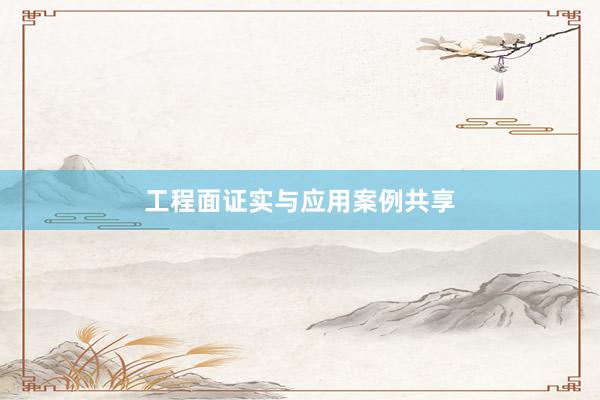 工程面证实与应用案例共享